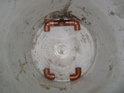 Copper Elbows In The Bottom Of A Five Gallon Bucket