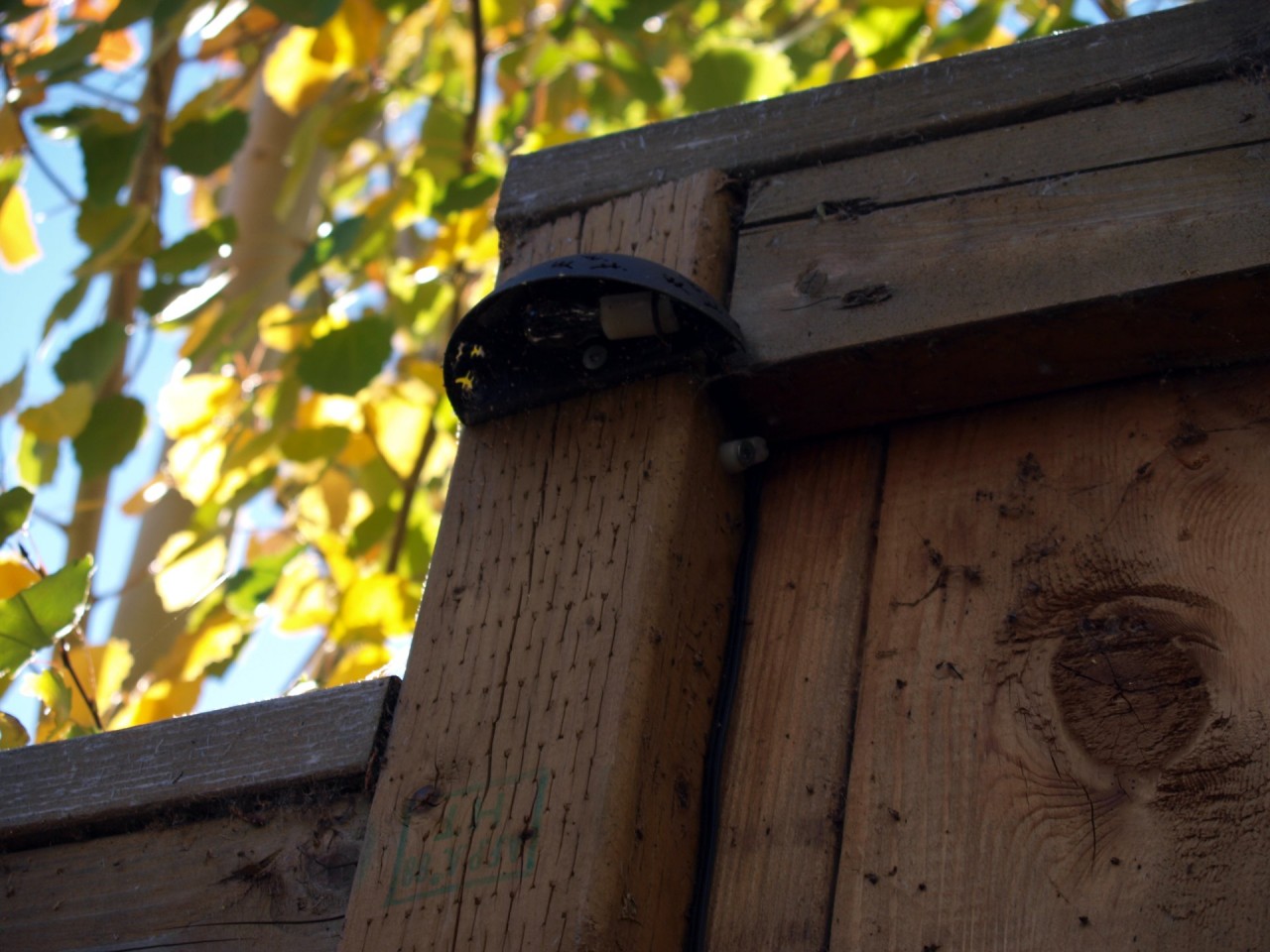 Cup style "Moon Light" mounted on a fence post