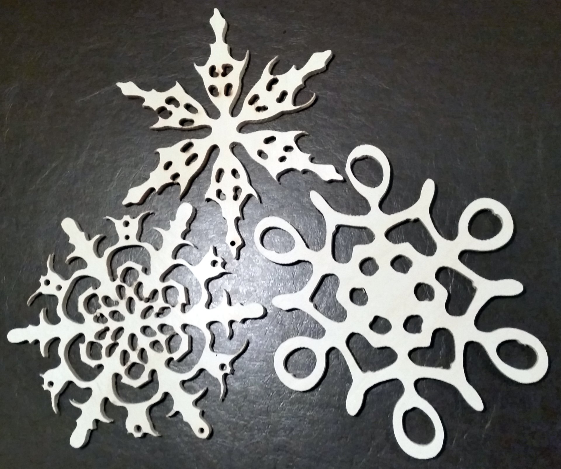 Snowflakes carved with a Shapeoko 3 CNC Router