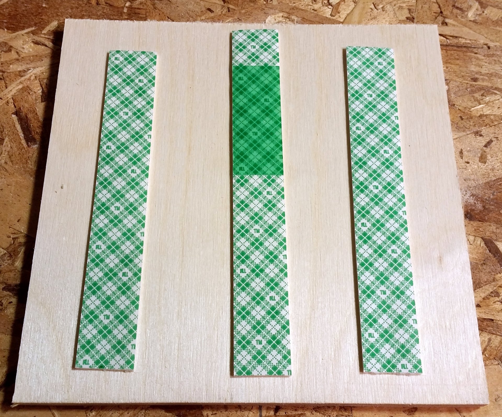 Quarter Inch 5x5" Baltic Plywood with 3M Mounting Tape Strips